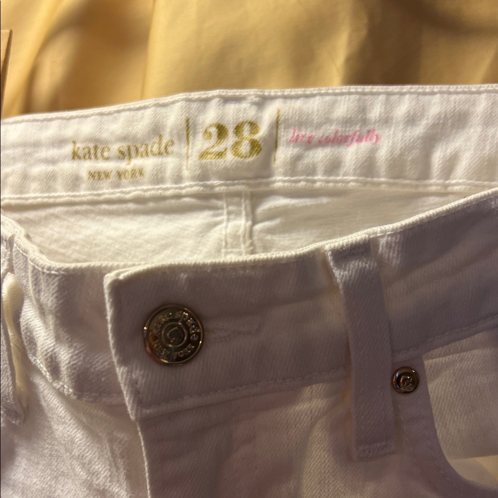 Kate Spade White Denim with Gold Accents